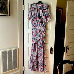 Veronica Beard Mick Wrap-effect Ruched Floral-print Silk-voile Maxi Dress